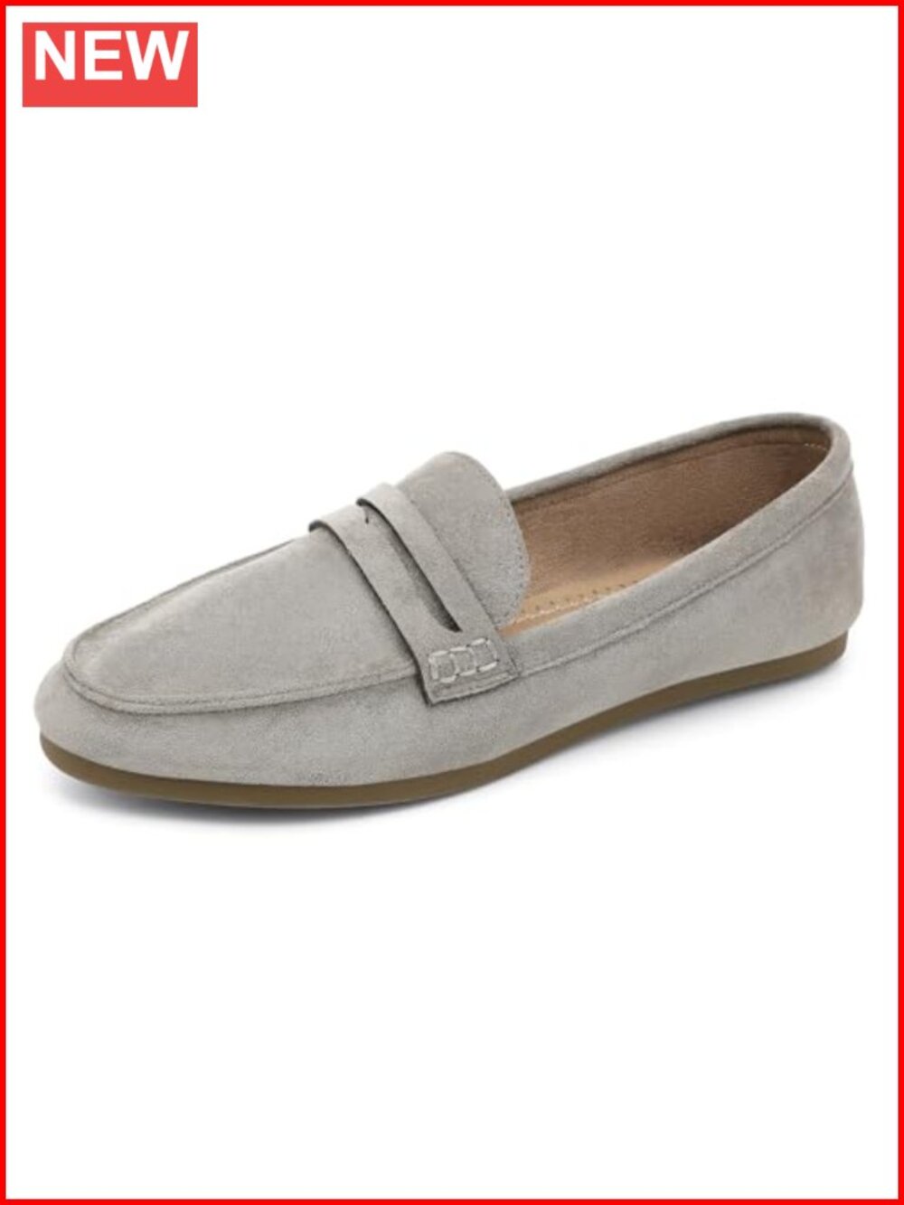 Faux Suede Penny Loafers Comfortable Lightweight Slip-On Flats